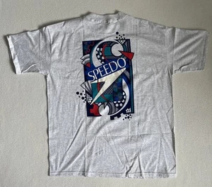 Vtg Speedo Crewneck Shirt Colorful Graphic Art Print 1992 Mens XL 2-Sided New - Picture 1 of 16