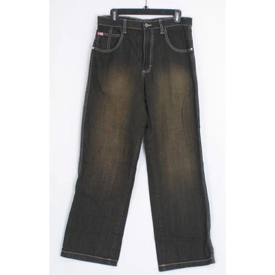 Jeans vintage Y2K Southpole lavagem desbotada perna larga folgado tamanho 20  - Imagem 1 de 4