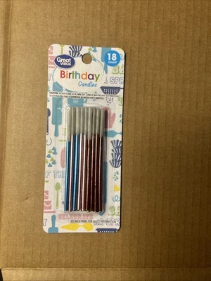 Velas de cumpleaños de gran valor de 18 unidades azules, rosas, verdes y rojas Foto 1 de 2