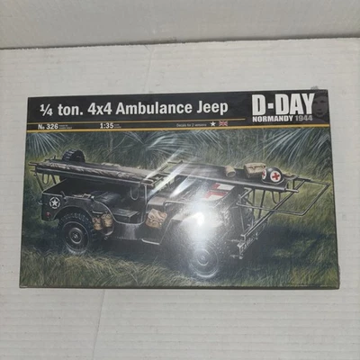 Italeri D-Day 1/4 Ton. 4x4 Ambulance Jeep 1:35 Scale Plastic Model Kit 326 NISB - Image 1 of 4