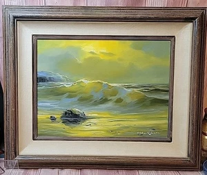 Pintura al óleo original paisaje marino por E. John Robinson American, 1922-08 - Imagen 1 de 8