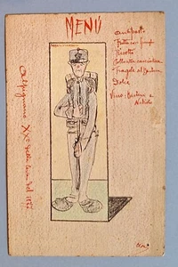 MENU - Militaria - Alpignano - Disegno originale - Cartolina Postale - 1899 - Picture 1 of 1