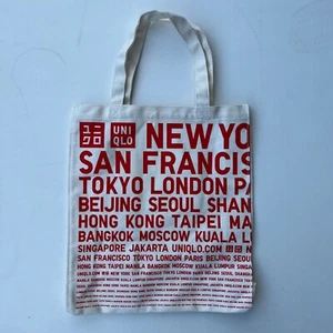 Uniqlo Tote Bag City Series Red Font Canvas New York San Fransisco Tokyo London - Picture 1 of 3