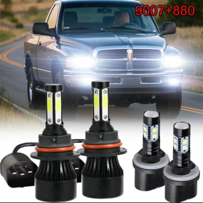 For Dodge RAM 1500 2500 3500 1994-1998 LED Headlight High/Low + Fog Lights bulbs Foto 1 de 4
