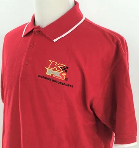 Camisa Polo KMS Kissimmee Motorsports Logo Para Hombre XL Roja Espiga Ultra Club - Imagen 1 de 8