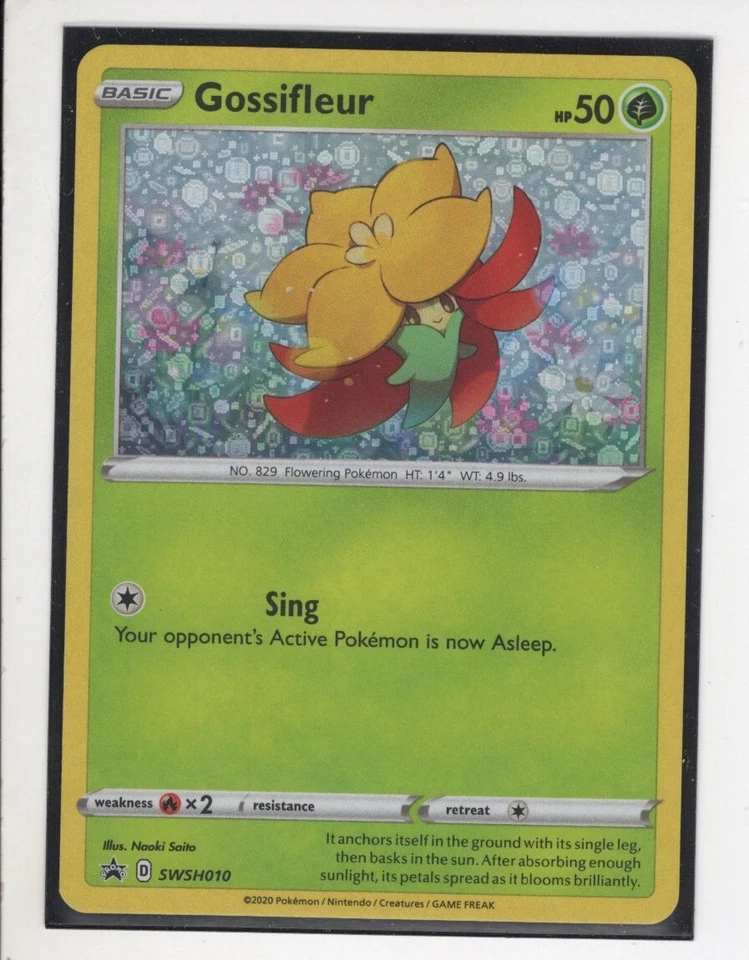 GOSSIFLEUR SWORD & SHIELD BLACK STAR PROMO HOLO-FOIL POKEMON CARD SWSH010 NM/M - Image 1 of 1