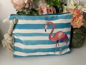 Damen Flamingo Beuteltasche Canvas Tasche mit Badeanzug Abdeckung Pareo Strand Urlaub Neu ohne Etikett - Bild 1 von 24