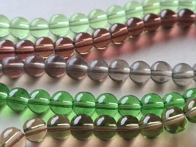 Glasperlen rund 6mm transparent, Schmuck Basteln DIY , Strang 50-55 Stück 2196 - Bild 1 von 3