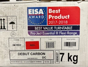 Pro-Ject Turntable Essential III Flexi-Range 2M Red Cartridge CARBON RED - Picture 1 of 1