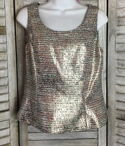 Top de noche Tahari brillante talla 10 nuevo con etiquetas cóctel de vacaciones rubor plateado negro - Imagen 1 de 5