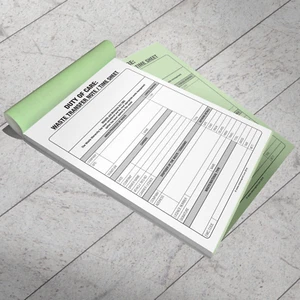 WASTE TRANSFER NOTE / DUTY OF CARE / TIME SHEET DUPLICATE PAD - STAY COMPLIANT - Picture 1 of 2