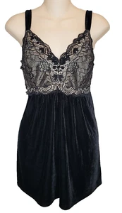 Camicia abito corto Soma Medium Lacy Satin Nero Velluto Edizione Limitata - Foto 1 di 4
