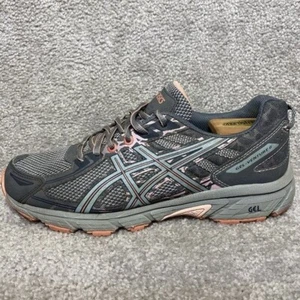ASICS GEL VENTURE 6 TRAIL RUNNING SNEAKERS CARBON GREY PINK T7G6N Women's Sz 10 - Picture 1 of 9