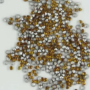 207A 25 *** 60 alte Strasssteine (60er Jahre) konischer Boden 2,5mm dunkler TOPAS - Bild 1 von 2