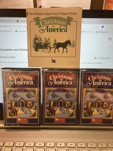 Set of 3 Christmas in America Music Cassette Tapes Reader's Digest 1988 like NEW - Picture 1 of 12