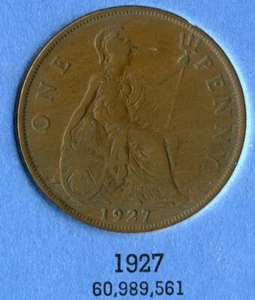 Foreign Coin - Great Britain - One Penny 1927 - Picture 1 of 2
