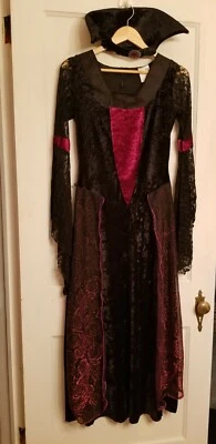 Adult Gothic Costume Small/Medium Lace Sleeves, Burgundy Insert And Overlay. - Image 1 of 4