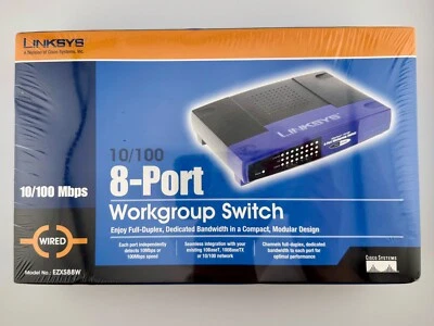 Linksys Workgroup Switch (EZXS88W) 8-Ports External Switch, BRAND NEW, 2003 - Image 1 of 4