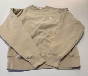 Champion Mens M Medium Reverse Weave Tan Beige Sand Fleece Crewneck Sweatshirt - Picture 1 of 1