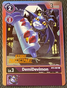 Demidevimon BT2-067 STORE PARTICIPANT PROMO Digimon TCG NEAR MINT
