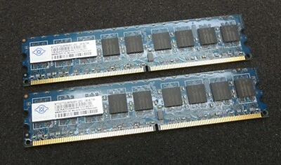 2GB Kit (2 x 1GB) Nanya NT1GT72U8PB0BY-25D PC2-6400E UBDIMM Server Memory RAM  - Image 1 of 3