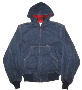 Carhartt Denim Flanella Foderata Giacca con Cappuccio Uomo M Vintage USA - Foto 1 di 8