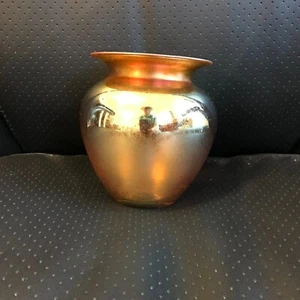 Durand Art Glasvase in schillerndem Gold, signiert: V & Durand 1710 4 - BFC FC - Bild 1 von 3