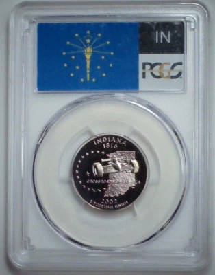 2002-S 25C State Quarter Indiana PCGS PR69 DCAM CLAD 24hls0531 - Image 1 of 4