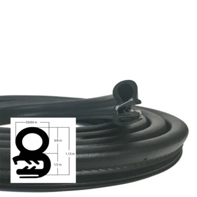 4M/13Ft Seal Strip Car Door Trim Edge Moulding Rubber Weatherstrip Dust-proof - Image 1 of 4
