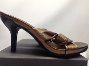Kenneth Cole Reaction 6 M Bronze Open Toe Heels Womens Shoes Sexy Worn 1x - Picture 1 of 7