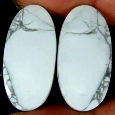 29,40 kt. 100 % natürlicher Howlith ovaler Cab Edelstein 13 x 26 x 3 mm passe... - Bild 1 von 4