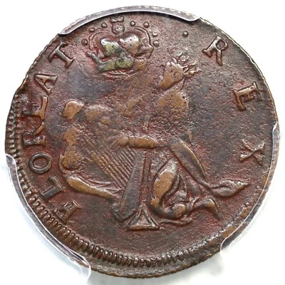 c1670s M 1d.1-Ca.15 R-8 PCGS XF 40 St Patrick Farthing Colonial Coin 1/4p - Image 1 of 2