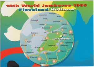 Picture Postcard Netherlands, 1995. Mint . 18th World Jamboree 1995 Flevoland Ho - Picture 1 of 2