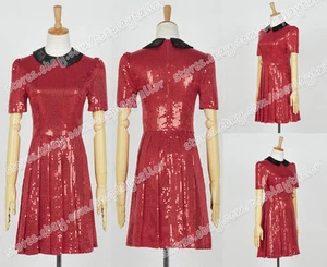 Who Is Doctor 8 Cosplay Kostüm Clara Oswald rot Pailletten Kleid knielang - Bild 1 von 12