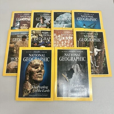 National Geographic Magazine 1988 Volume 173 & 174 Set of 10 Issues w/ 2 Maps Foto 1 de 4