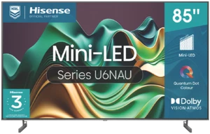 Hisense 85 Inch U6NAU 4K UHD Mini-LED QLED Smart HDR TV 24 85U6NAU - Picture 1 of 10