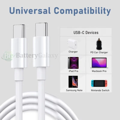 Cabo USB-C para USB-C macho tipo C cabo carregador rápido sincronização de dados de carregamento - Imagem 1 de 4