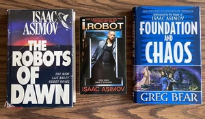 Isaac Asimov 3 Book Lot I Robot; The Robots of Dawn; Foundation And Chaos - Picture 1 of 1