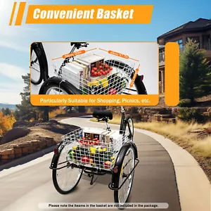 26 Zoll 6 Gang Dreirad 3-Rad F??r Erwachsene Mit Korb Seniorenrad Lastenfahrrad - Bild 1 von 12