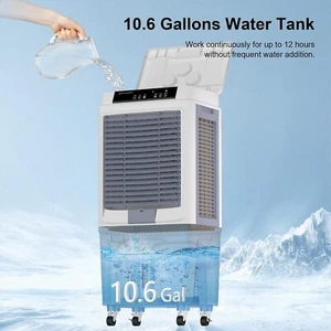 Portable Air Cooler Indoor Outdoor Evaporative Swamp 3288 CFM Remote 12 Hr Timer - Picture 1 of 6