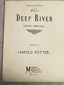 1932 DEEP RIVER Negro Spiritual Vintage Noten (arr. von H. Potter)
