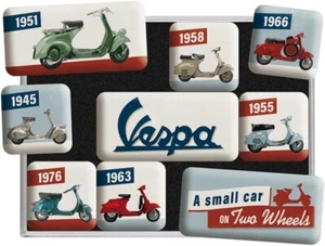 Nostalgic-Art Set di 9 Magneti Calamite Vintage Vespa – Model Chart – 83110 - Imagen 1 de 7