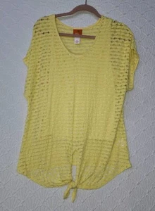 Damen sieht aus wie zweiteilige Bluse Herzen aus Palmen XL gelb guter Zustand - Bild 1 von 7