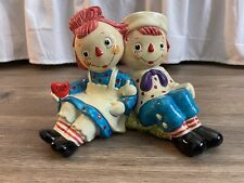 Vintage 1971 Raggedy Ann & Andy The Bobbs Merrill Co. Coin Bank Ceramic Figurine