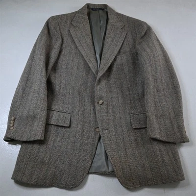 Chaqueta Blazer Abrigo Deportivo Polo Ralph Lauren 42R Gris Espiga Tweed Pesado De Colección Foto 1 de 4