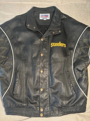 Chaqueta de Cuero Rara Años 90 Starter Steelers XL Pro Line Doble Logo De Colección NFL Foto 1 de 4