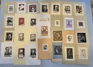 46)Nr.092,EXLIBRIS,verschieden Künstler Portraits,  Konvolut, 42 Blätter - Bild 1 von 2