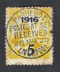 Liberia # 158 Used 1916 Surcharge Cockrill # 15 Liverpool Paquebot Cancel - Picture 1 of 1