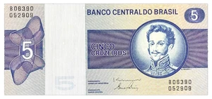 1970~79 BRAZIL - 5 CRUZEIROS - P#192 - UNC - AM1 - Picture 1 of 2