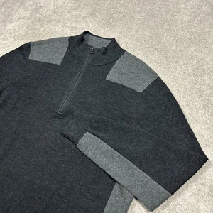 Vineyard Vines Sweater Mens Large Gray 1/4 Zip Merino Wool Blend Pullover - Picture 1 of 9
